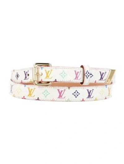 Pre-owned Louis Vuitton 2003 Multicolore Monogram Pattern Belt In Pink