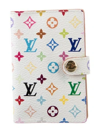 Pre-owned Louis Vuitton 2003 Multicolore Monogram Pattern Card Holder In White