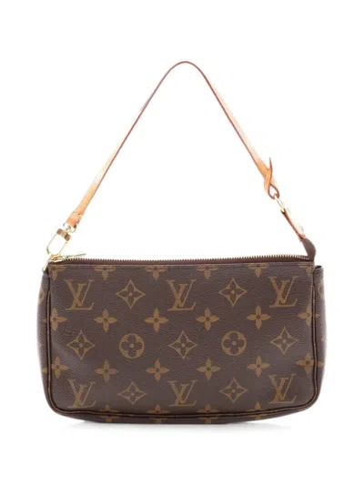 Pre-owned Louis Vuitton 2003 Pochette Accessoires Monogram Shoulder Bag In ブラウン
