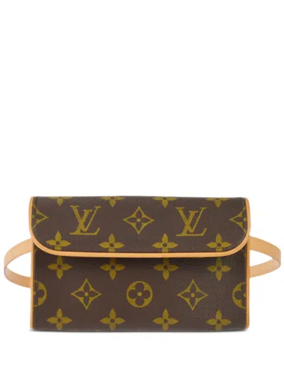 Pre-owned Louis Vuitton 2003  Pochette Florentine Belt Bag In Brown