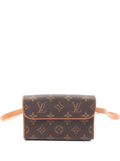 Pre-owned Louis Vuitton 2003 Pochette Florentine Mini Belt Bag In Brown