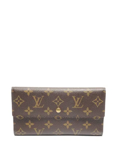 Pre-owned Louis Vuitton 2003 Porte Tresor Monogram Wallet In Brown