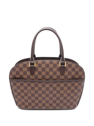 Pre-owned Louis Vuitton 2003 Sarria Horizontal Damier Èbene Tote Bag In Brown
