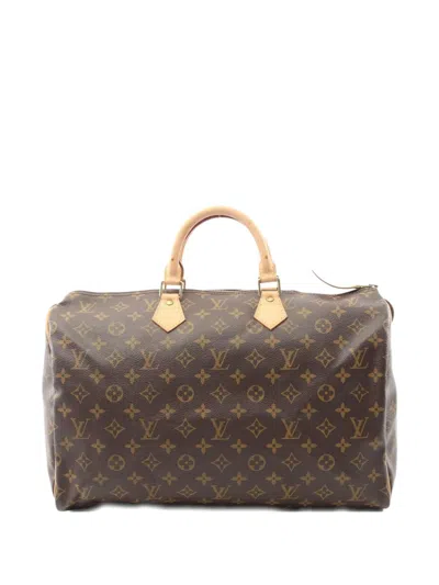 Pre-owned Louis Vuitton 2003 Speedy 40 Monogram Luggage Bag In Brown