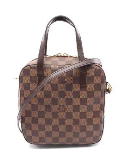 Pre-owned Louis Vuitton 2003 Spontini Damier-ebène Handbag In Brown