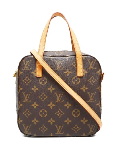 Pre-owned Louis Vuitton 2003 Spontini Monogram 2-way Tote Bag In Brown