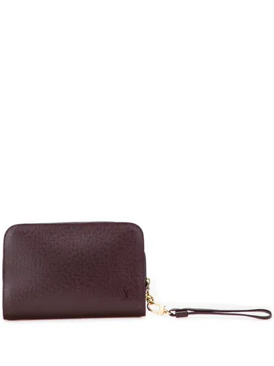 Pre-owned Louis Vuitton 2003 Taiga Pochette Baikal Clutch Bag In Brown