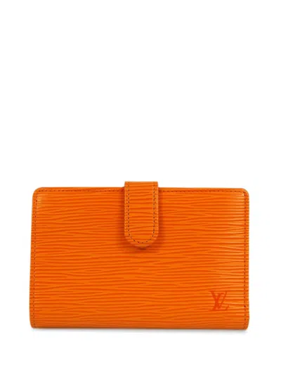 Pre-owned Louis Vuitton 2003 Viennois Wallet In Orange