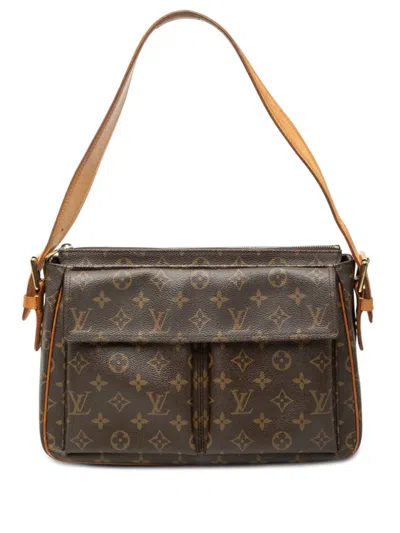 Pre-owned Louis Vuitton 2003-2009 Monogram Viva Cite Gm Shoulder Bag In Brown