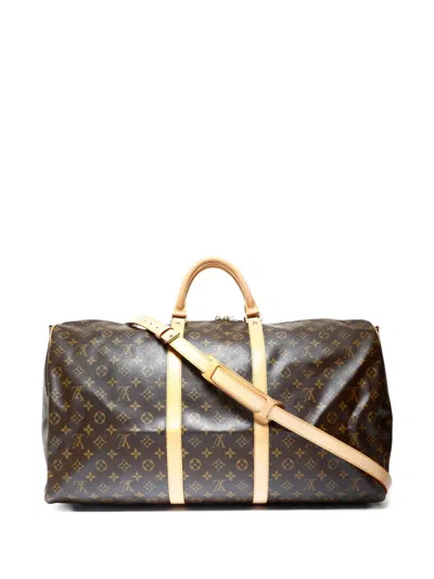 Pre-owned Louis Vuitton 2004 60 Bandoulière Monogram Boston Bag In Brown