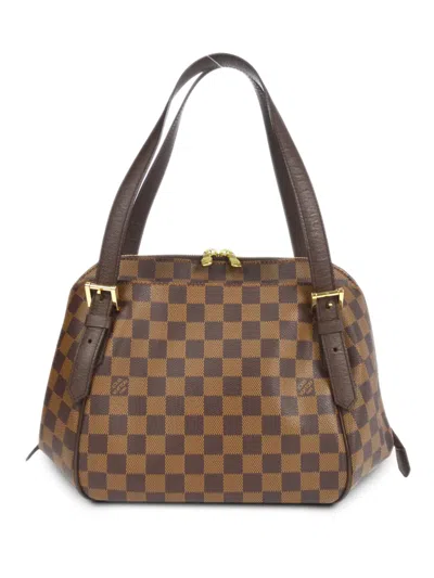 Pre-owned Louis Vuitton 2004  Belem Mm Handbag In Brown