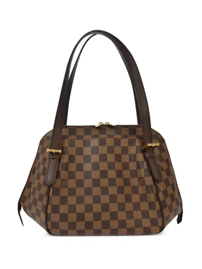 Pre-owned Louis Vuitton 2004 Belem Mm Tote Bag In Brown