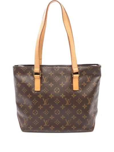 Pre-owned Louis Vuitton 2004 Cabas Piano Monogram Shoulder Bag In Brown