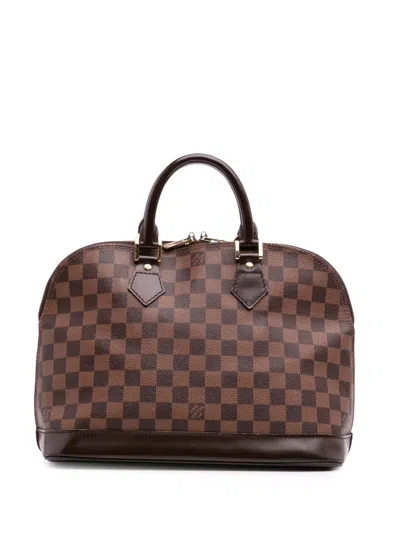 Pre-owned Louis Vuitton 2004 Damier Ebene Alma Pm Handbag In Brown