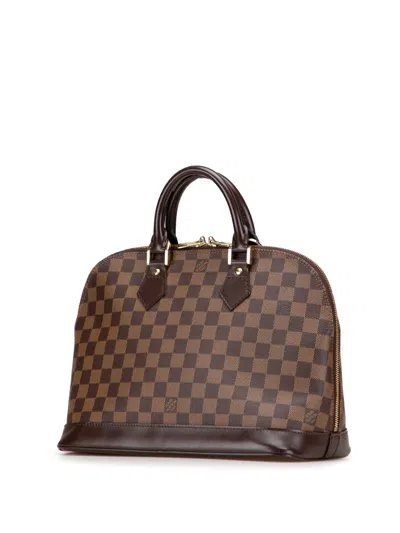 Pre-owned Louis Vuitton 2004 Damier Ebene Alma Pm Handbag In Brown