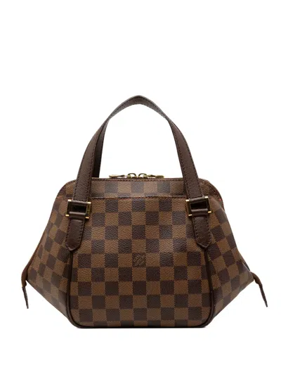 Pre-owned Louis Vuitton 2004 Damier Ebene Belem Pm Handbag In Brown
