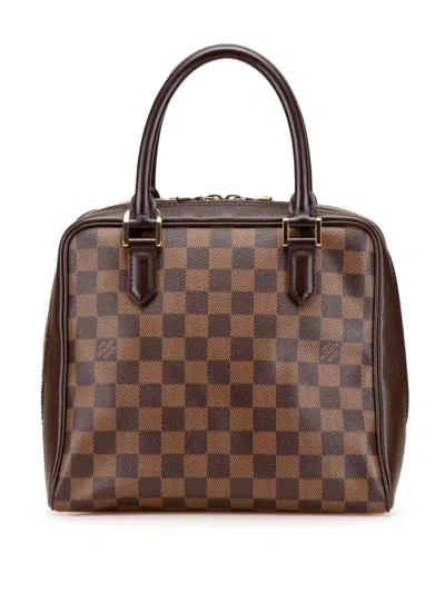 Pre-owned Louis Vuitton 2004 Damier Ebene Brera Handbag In Brown