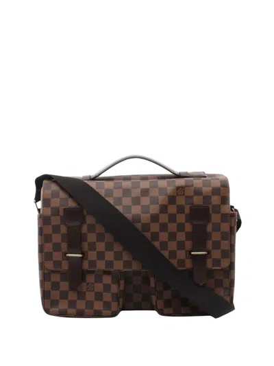 Pre-owned Louis Vuitton 2004 Damier Ebene Broadway Satchel In Brown