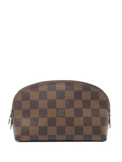 Pre-owned Louis Vuitton 2004 Damier Ebene Cosmetic Pouch In Brown