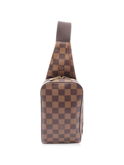 Pre-owned Louis Vuitton 2004 Damier Ebene Geronimos Body Bag In Brown