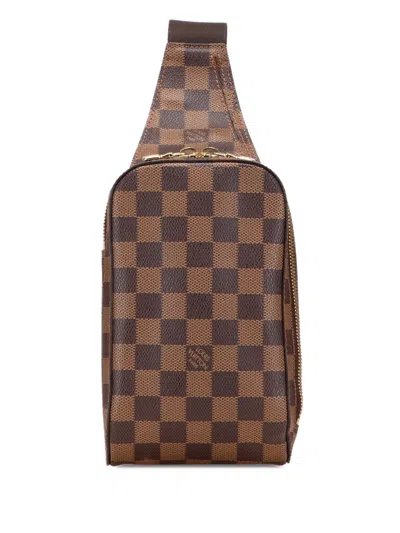 Pre-owned Louis Vuitton 2004 Damier Ebene Geronimos Crossbody Bag In Brown