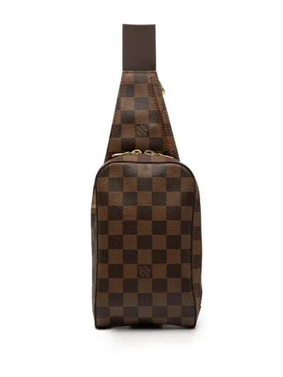 Pre-owned Louis Vuitton 2004 Damier Ebene Geronimos Crossbody Bag In Brown