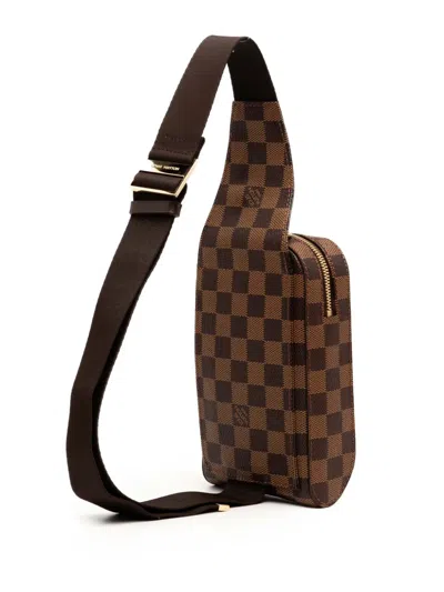 Pre-owned Louis Vuitton 2004 Damier Ebene Geronimos Crossbody Bag In Brown