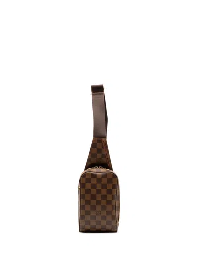 Pre-owned Louis Vuitton 2004 Damier Ebene Geronimos Crossbody Bag In Brown