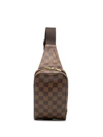 Pre-owned Louis Vuitton 2004 Damier Ebene Geronimos Crossbody Bag In Brown