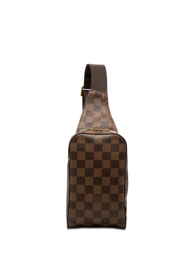 Pre-owned Louis Vuitton 2004 Damier Ebene Geronimos Crossbody Bag In Brown