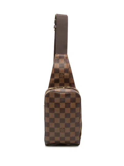 Pre-owned Louis Vuitton 2004 Damier Ebene Geronimos Crossbody Bag In Brown