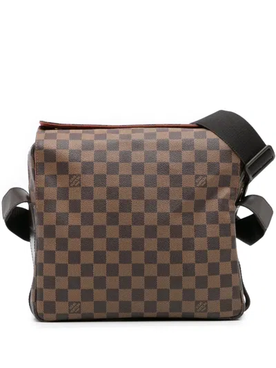 Pre-owned Louis Vuitton 2004 Damier Ebene Naviglio Crossbody Bag In Brown