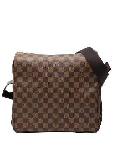 Pre-owned Louis Vuitton 2004 Damier Ebene Naviglio Crossbody Bag In Brown