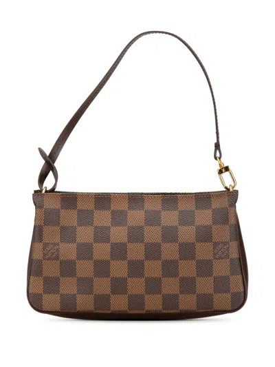Pre-owned Louis Vuitton 2004 Damier Ebene Navona Shoulder Bag In Brown