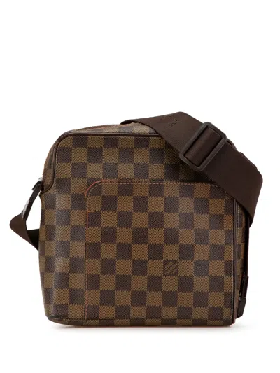 Pre-owned Louis Vuitton 2004 Damier Ebene Olav Pm Crossbody Bag In Brown