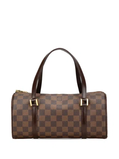 Pre-owned Louis Vuitton 2004 Damier Ebene Papillon 26 Handbag In Brown