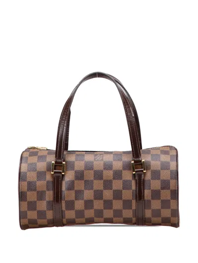 Pre-owned Louis Vuitton 2004 Damier Ebene Papillon 26 Handbag In Brown