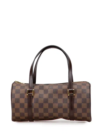 Pre-owned Louis Vuitton 2004 Damier Ebene Papillon 26 Handbag In Brown
