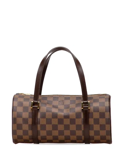 Pre-owned Louis Vuitton 2004 Damier Ebene Papillon 26 Handbag In Brown