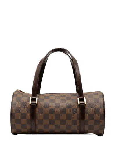 Pre-owned Louis Vuitton 2004 Damier Ebene Papillon 26 Handbag In Brown