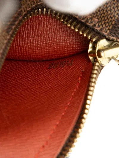 Pre-owned Louis Vuitton 2004 Damier Ebene Papillon 26 Handbag In Brown