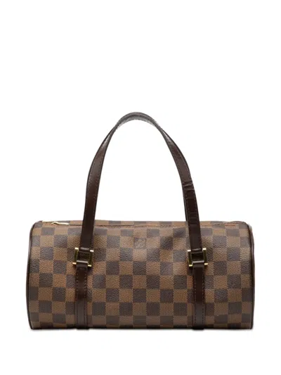 Pre-owned Louis Vuitton 2004 Damier Ebene Papillon 26 Handbag In Brown