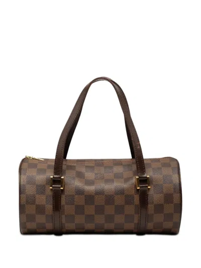 Pre-owned Louis Vuitton 2004 Damier Ebene Papillon 26 Handbag In Brown