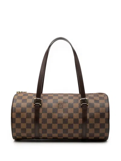 Pre-owned Louis Vuitton 2004 Damier Ebene Papillon 30 Handbag In Brown