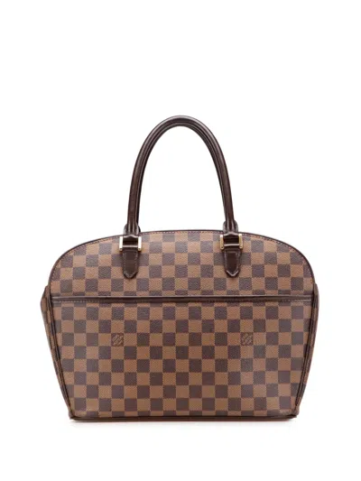 Pre-owned Louis Vuitton 2004 Damier Ebene Sarria Horizontal Handbag In Brown