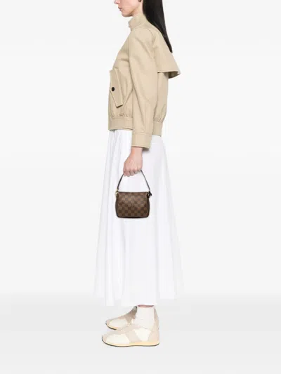 Pre-owned Louis Vuitton 2004 Damier Ebene Trousse Pochette Handbag In Brown