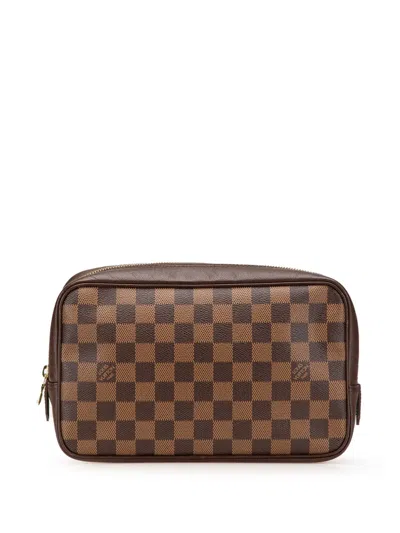 Pre-owned Louis Vuitton 2004 Damier Ebene Trousse Toilette 25 Clutch Bag