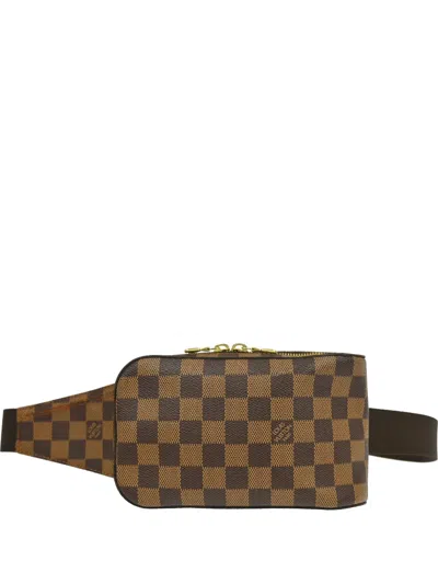 Pre-owned Louis Vuitton 2004 Damier Geronimos Belt Bag In Brown