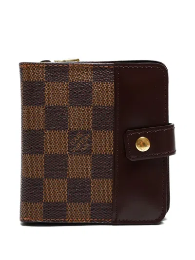 Pre-owned Louis Vuitton 2004 Damier-pattern Wallet In Brown