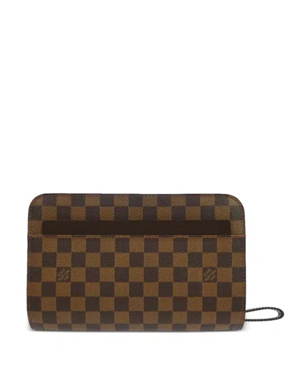 Pre-owned Louis Vuitton 2004 Damier Saint Louis Clutch Bag In Brown